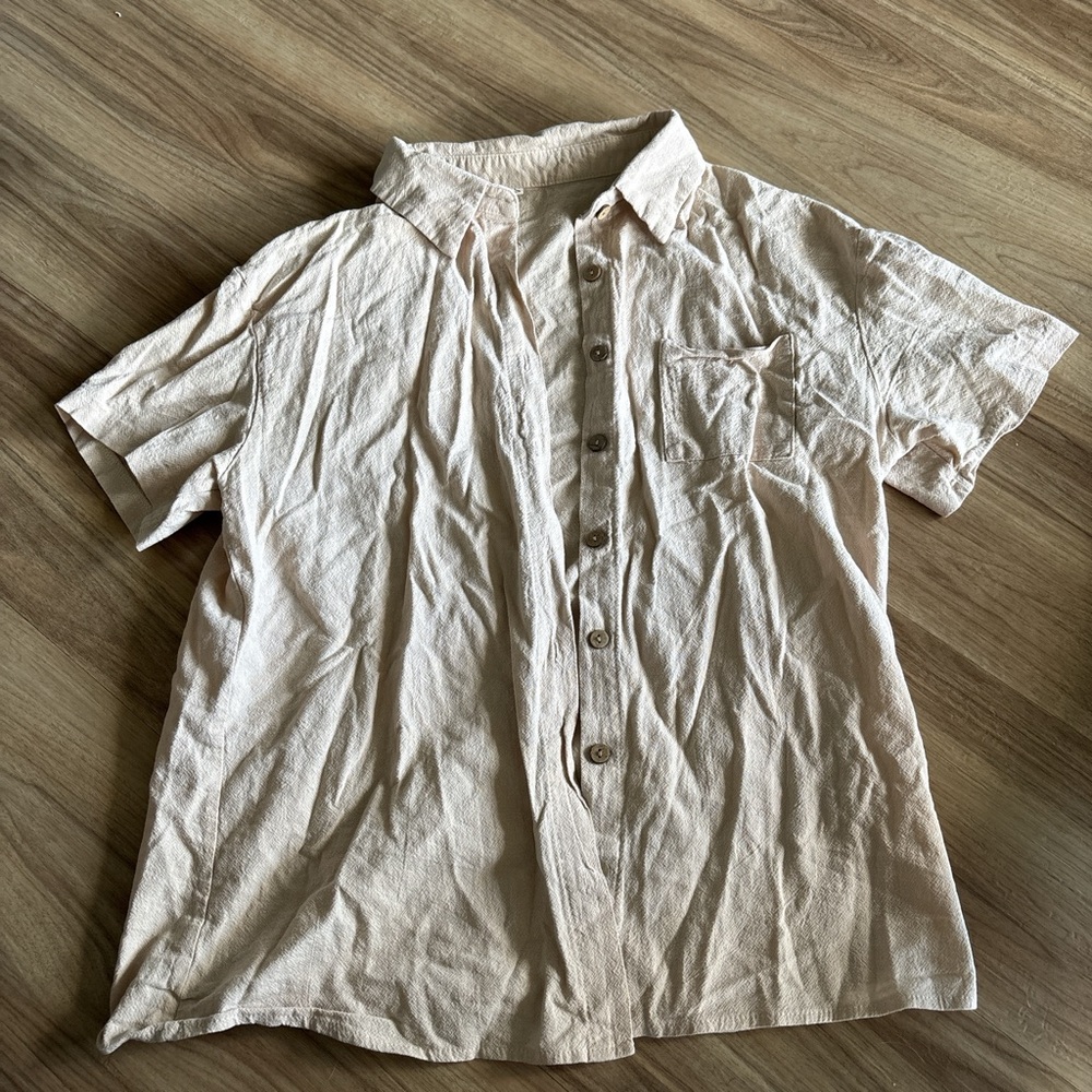 Women's Cream Short Sleeve Shirt